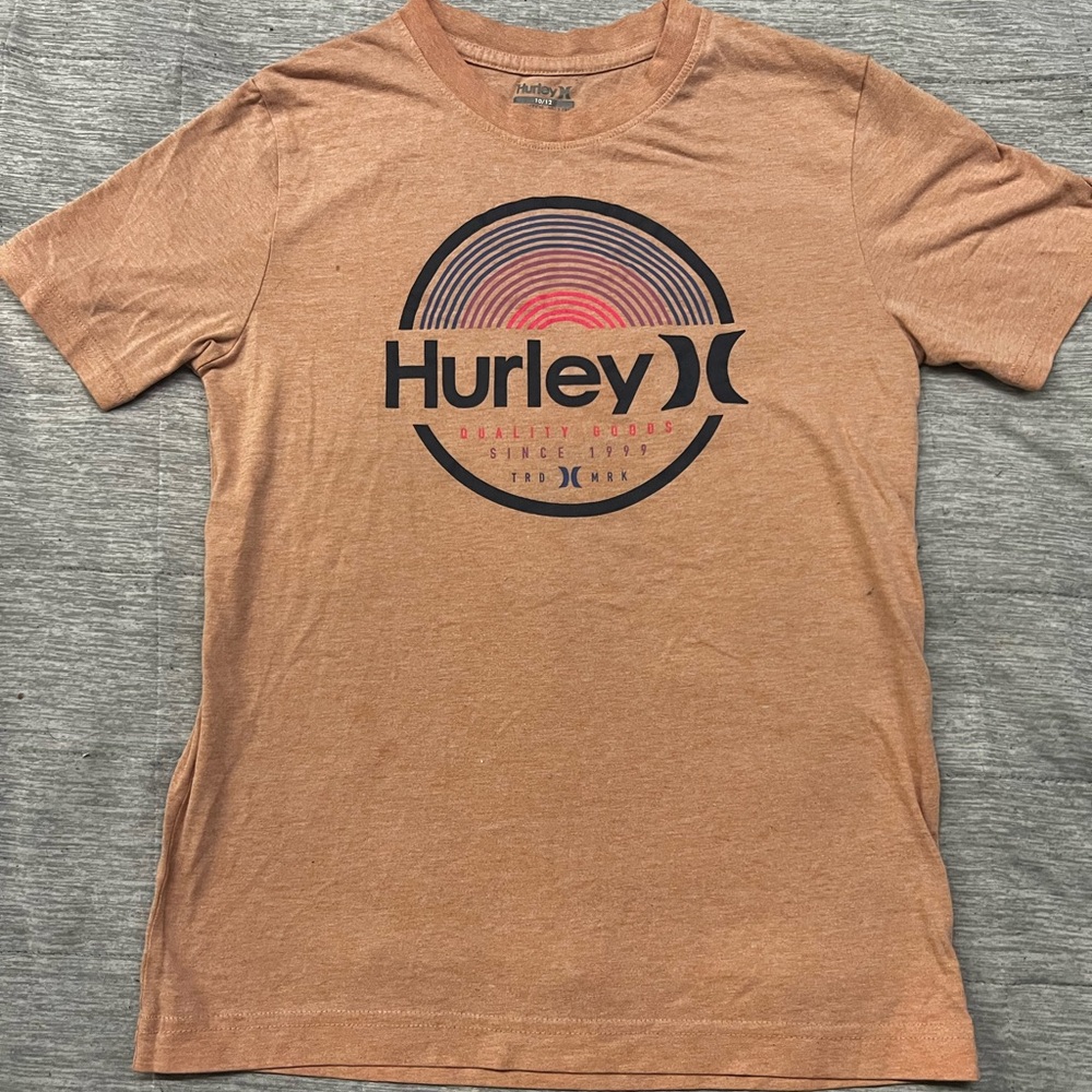 Hurley T-Shirt Orange Logo Kids Size 10/12